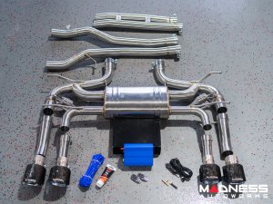 Jaguar F-TYPE Performance Exhaust System - MADNESS - 3.0L V6 - Dual Side Exit - Vacuum Valve Design - Forged Carbon Fiber Exhaust Tips